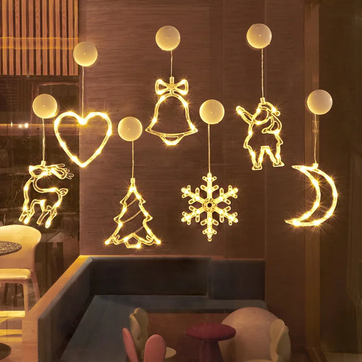 BowLift | Luminova | LED Window Light Christmas | Bell · Snowman · Star | Battery Operated & with Suction Cup | Warm White | Window Decoration