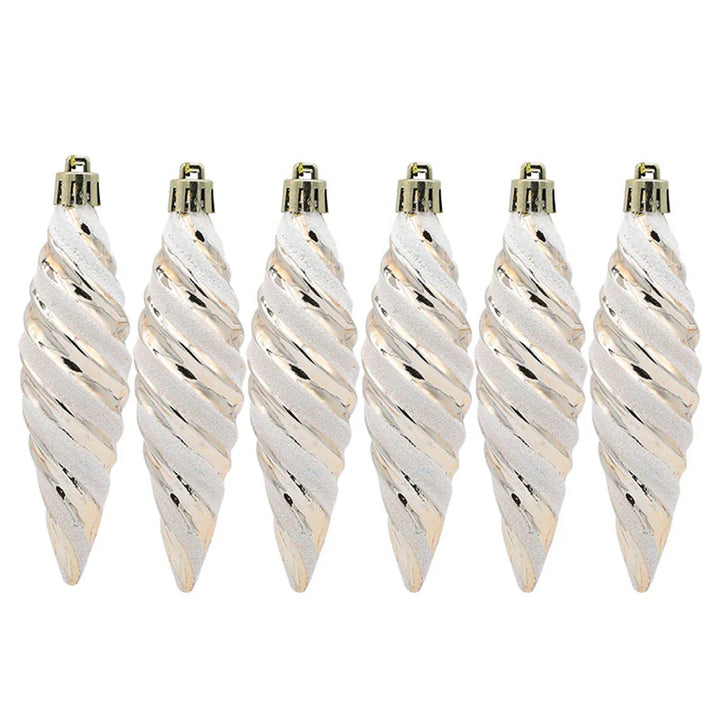 Spiral Christmas Hanging Ornaments, 11 cm Tall, for Trees and Celebrations