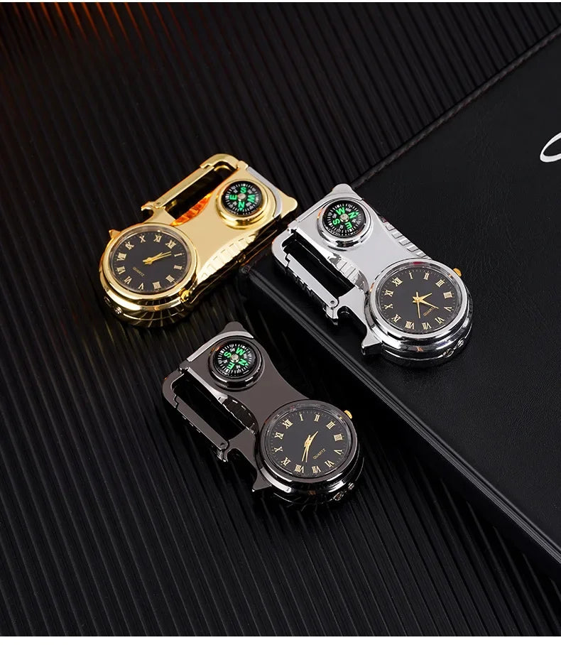 BowLift | 4in1 Windproof Metal Butane Compass Watch Keychain Lighter