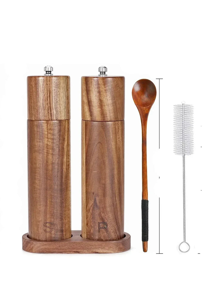 BowLift | Luxurious Wooden Salt and Pepper Mill Set with Tray – WoodSpice