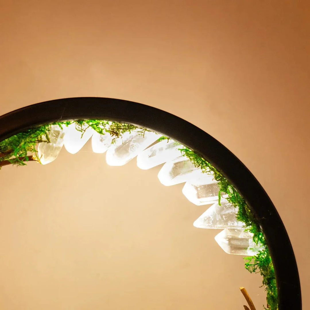 BowLift | Elegant night light - Round frame - Green crystals - Chic decoration