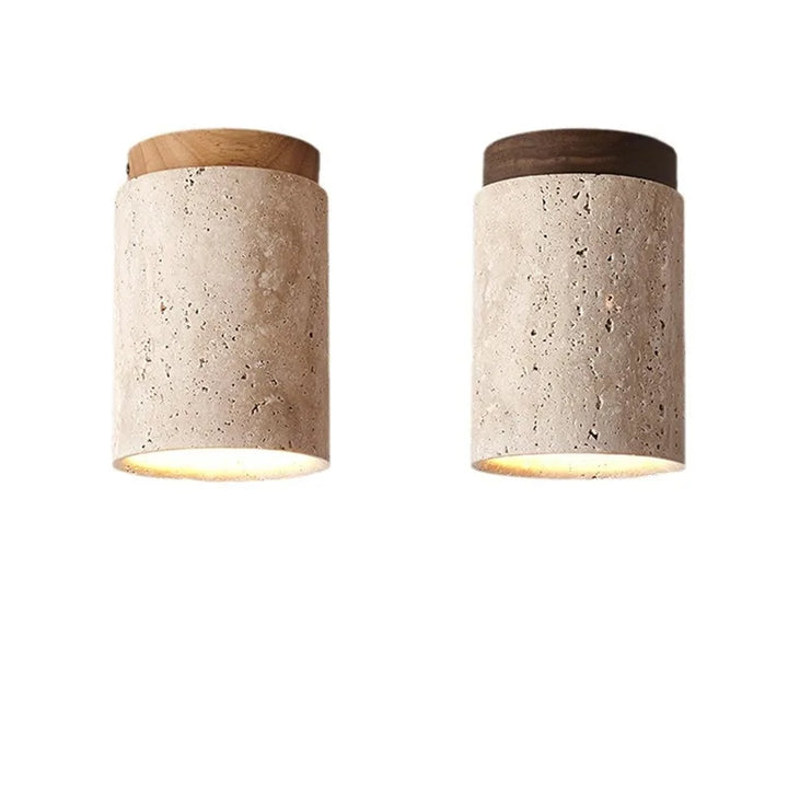 ÉclatPierre – Luxury Travertine LED Pendant Lamp for Hall Bowlift