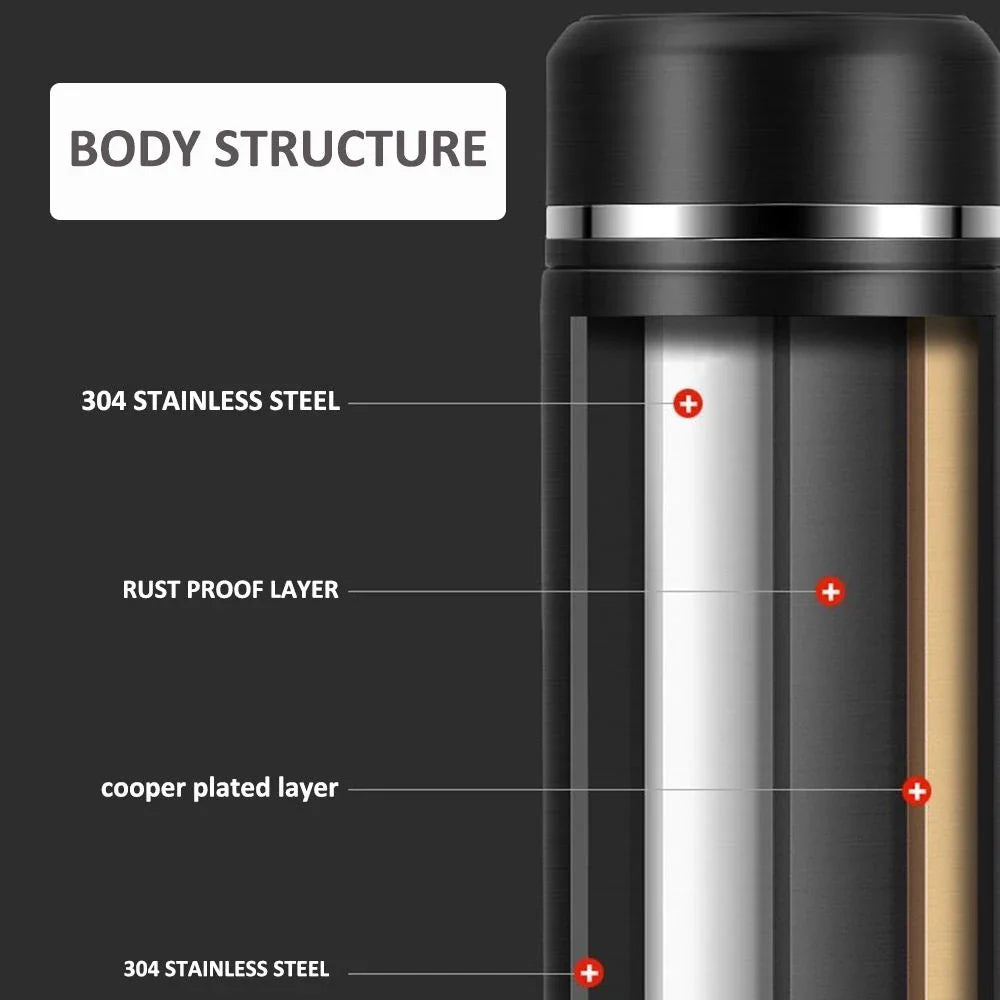 Stainless steel thermos with digital display