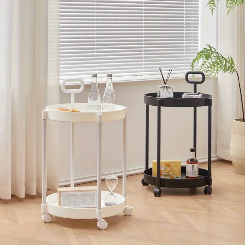 BowLift | 2-Layer Side Table on Wheels with Handle