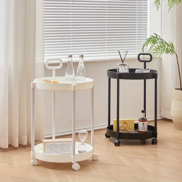 BowLift | 2-Layer Side Table on Wheels with Handle