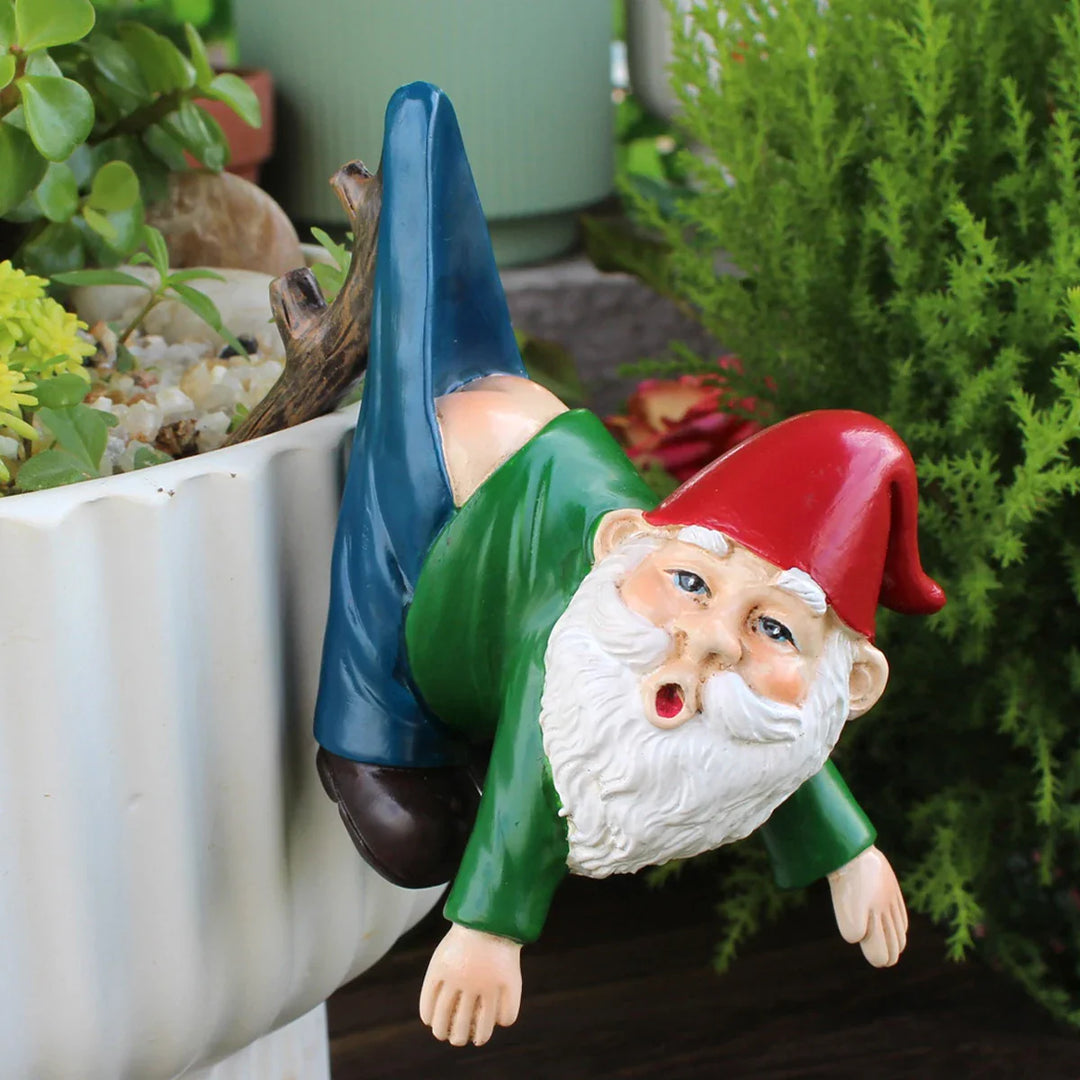 BowLift | Funny Gnome Flower Pot Hanger made of Resin with Pants on a Branch