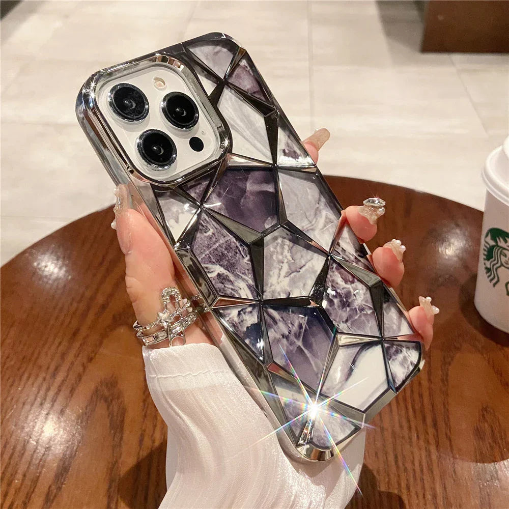 BowLift | Geometric Colorful Marble iPhone Case