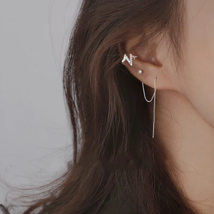 BowLift | Elegant Slim Geometric Chain Earrings