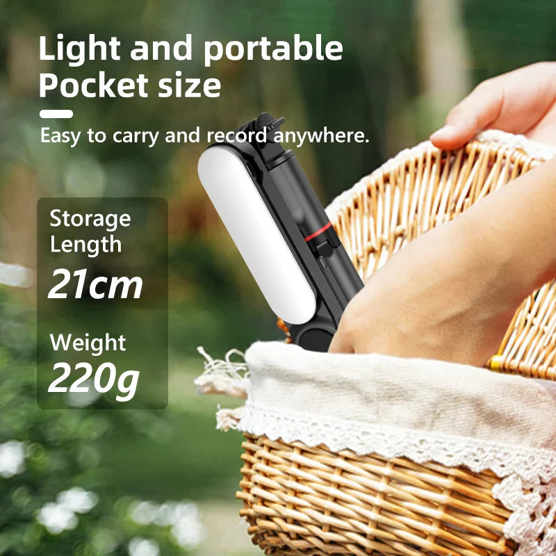 BowLift | Ultra Foldable Built-In Lighting Selfie Stick Tripod