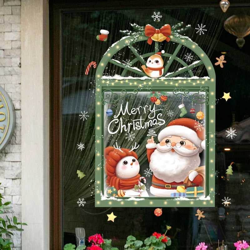 BowLift | LumiFrost | Christmas Window Stickers 2025 | Santa Claus & Christmas Tree | Removable Window Stickers for Glass & Walls | Festive Decor for Christmas & New Year
