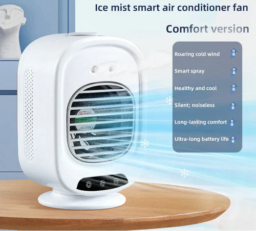 BowLift | CoolAir Breeze | 3-in-1 Fan & Humidifier | Compact and USB-powered | 7 Color Mood Light