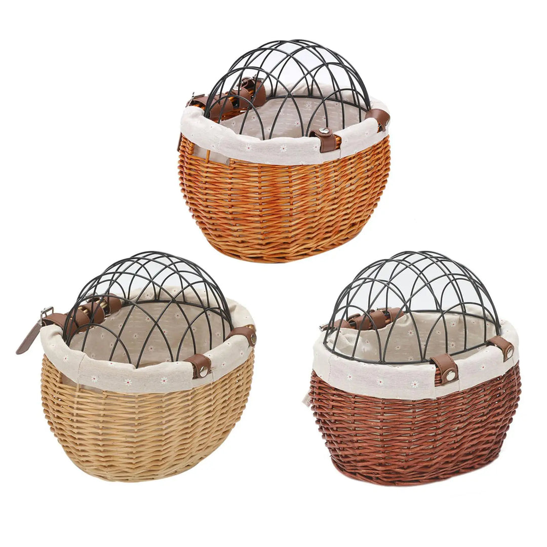 BowLift | PawRide | Front-Mounted Wicker Dog Bike Basket – Safe, Stylish & Weatherproof