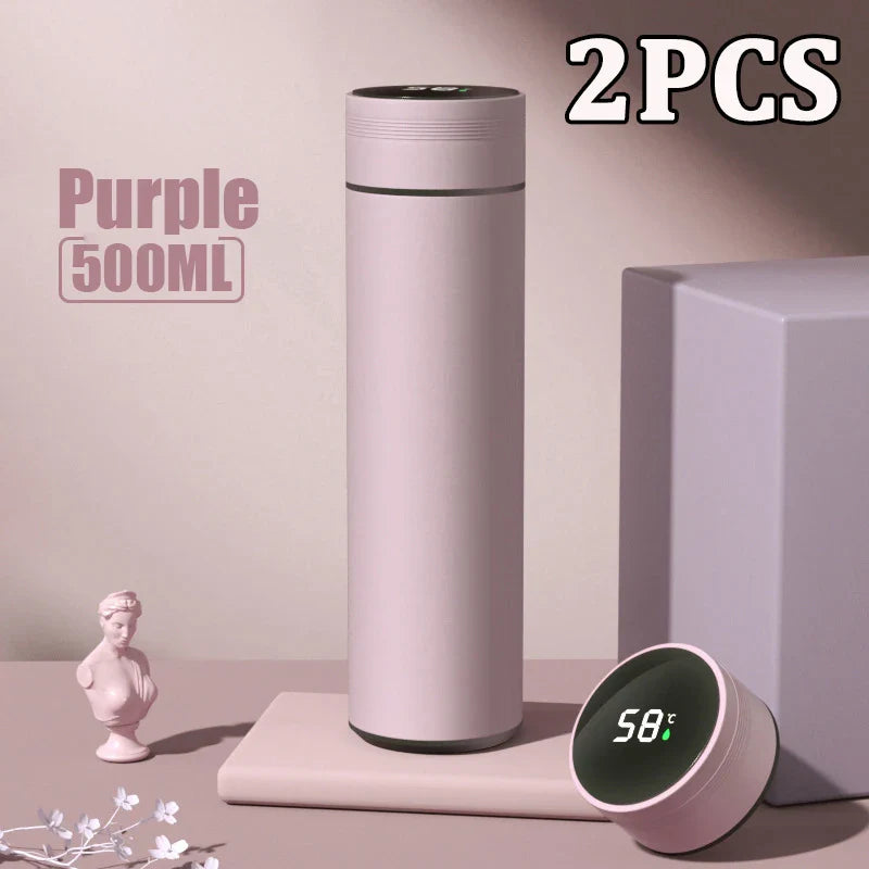 Stainless steel thermos with digital display