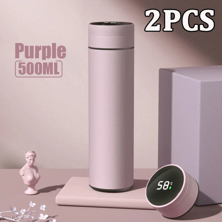 Stainless steel thermos with digital display