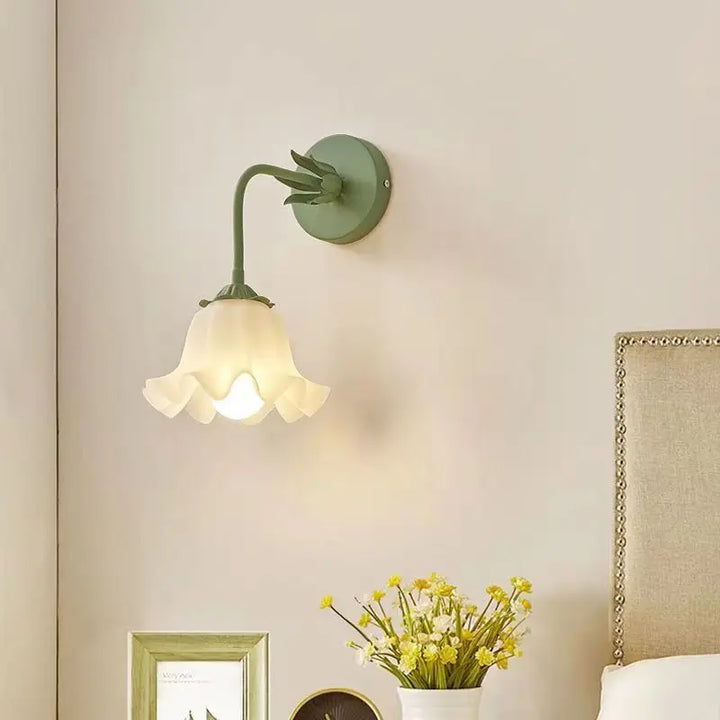 FrenchBloom Wall Light – Bedroom Flower Lamp Bowlift