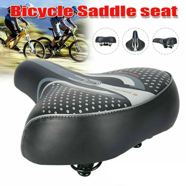 BowLift | Extra Wide Comfort Bike Saddles with Shock Absorption - PU Leather Cushion for Long Distance Cycling