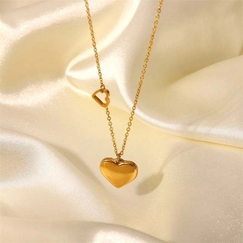 BowLift | Dainty Heart Accented Heart Pendant Necklace