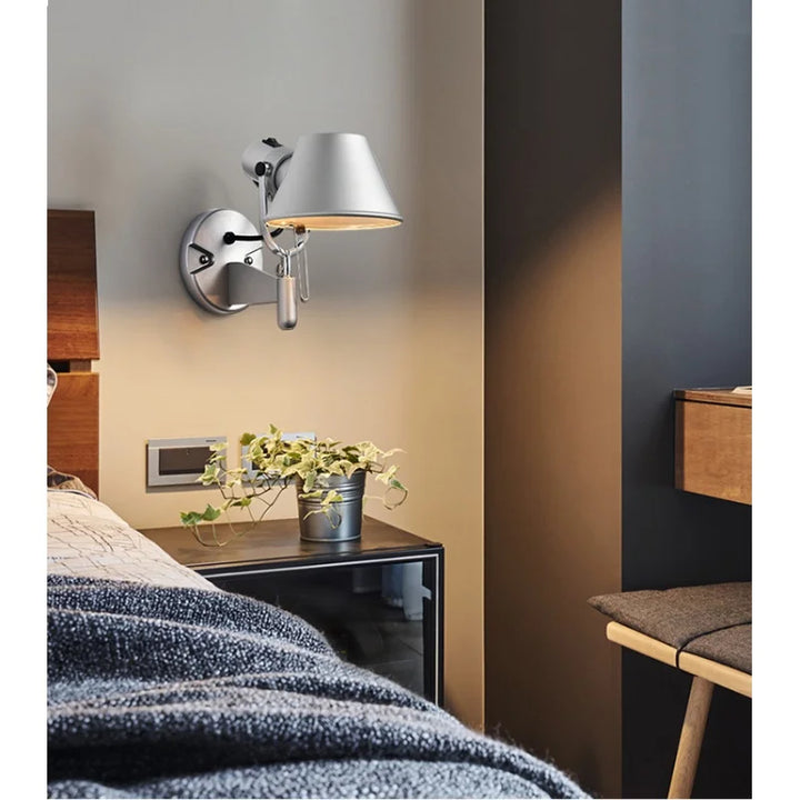 RockFleur - Adjustable Industrial Wall Lamp for Bedroom Bowlift