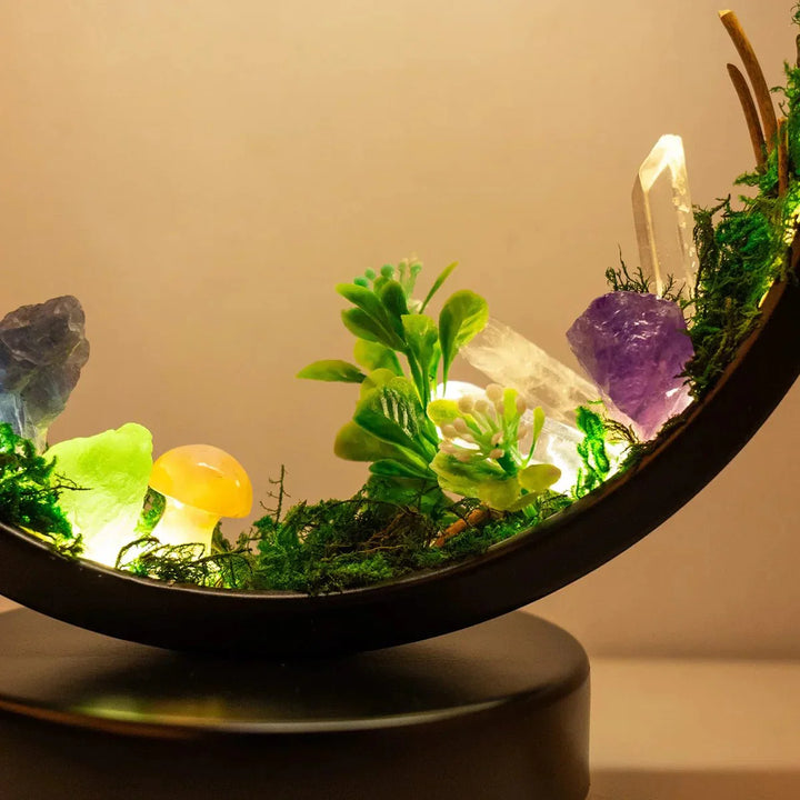 BowLift | Elegant night light - Round frame - Green crystals - Chic decoration