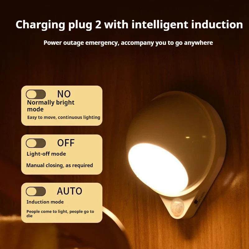 BowLift | Intelligent LED Night Light GlowMate 360 | 360° Rotatable | Motion Sensor | USB Rechargeable
