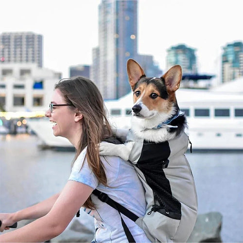 Dog backpack for outdoor & travel breathable Bowlift