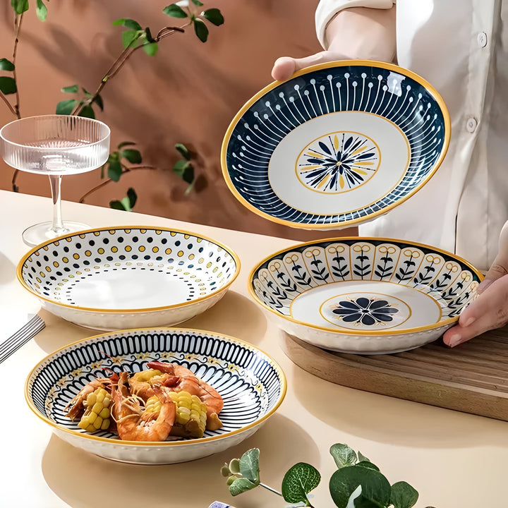 Porcelain Plate Set Hand-Painted – Elegant and Decorative | Perfect for Everyday and Special Occasions | Bowlift