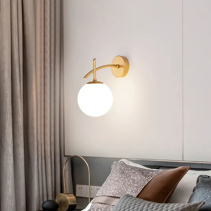 LumiSconce – Black Gold Glass Wall Lamp Bowlift