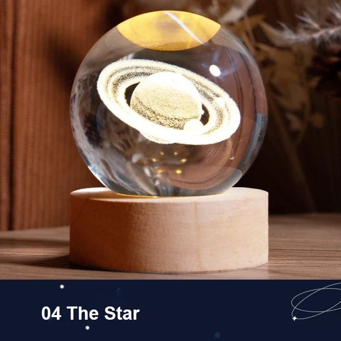 BowLift | Astranova Galaxy Night Light | LED Crystal Ball with Milky Way Design | Warm White Light | Creative Gift for Kids & Adults