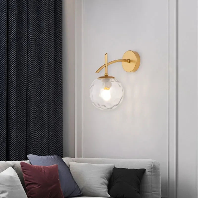 LumiSconce – Black Gold Glass Wall Lamp Bowlift