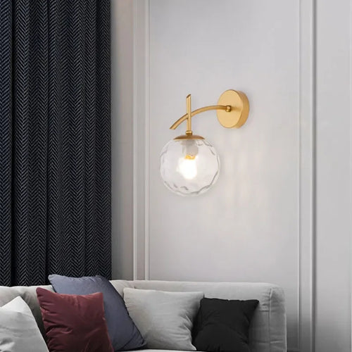 LumiSconce – Black Gold Glass Wall Lamp Bowlift