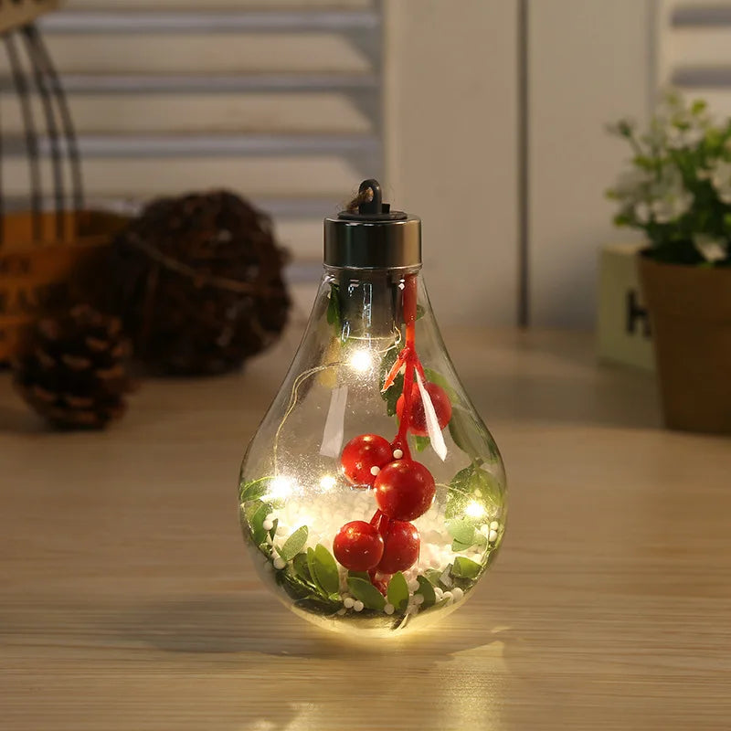 BowLift | LumiLeaf LED Light Orb with Leaves | Transparent Decorative Light with Warm Sparkle | Battery Operated & Hangable | For Weddings, Christmas & Living Room