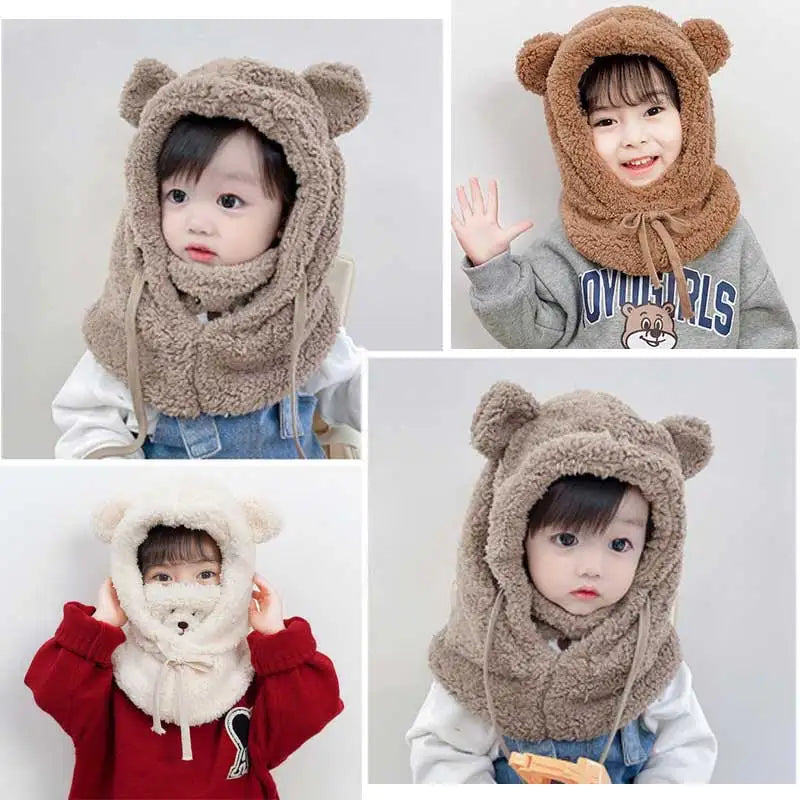 BowLift | Plush Warm Bear Winter Scarf Mask