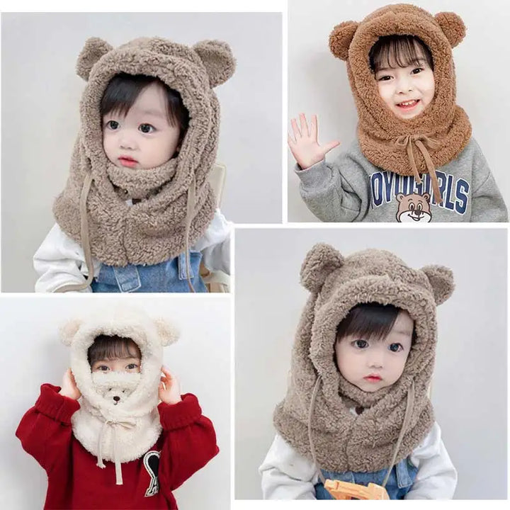 BowLift | Plush Warm Bear Winter Scarf Mask