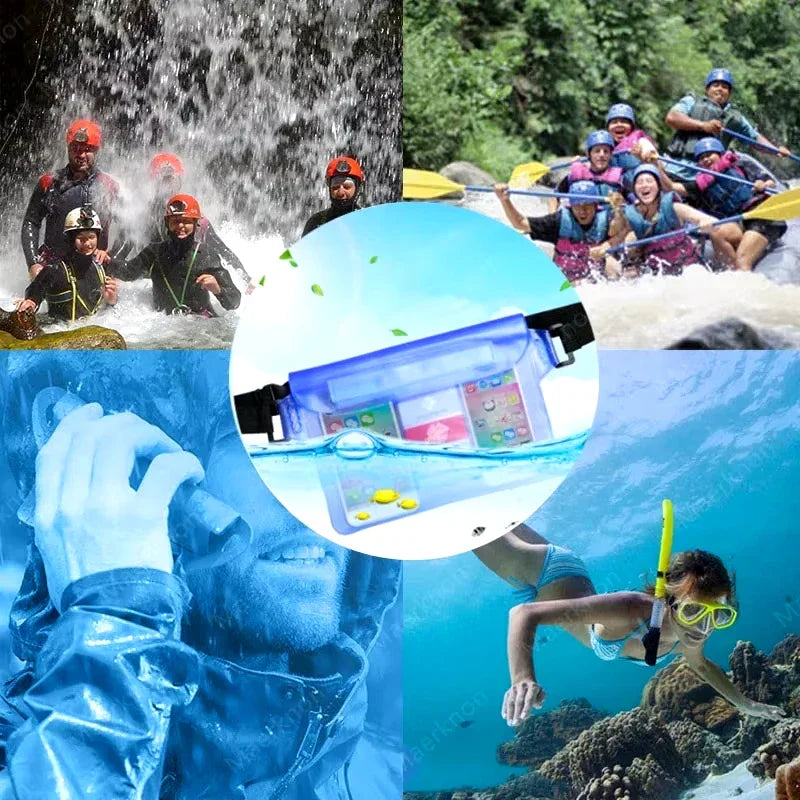 BowLift | Waterproof Hip Bag AquaSafeX | 3-fold Sealing | Transparent Dry Bag for Smartphone & Valuables | Adjustable Strap