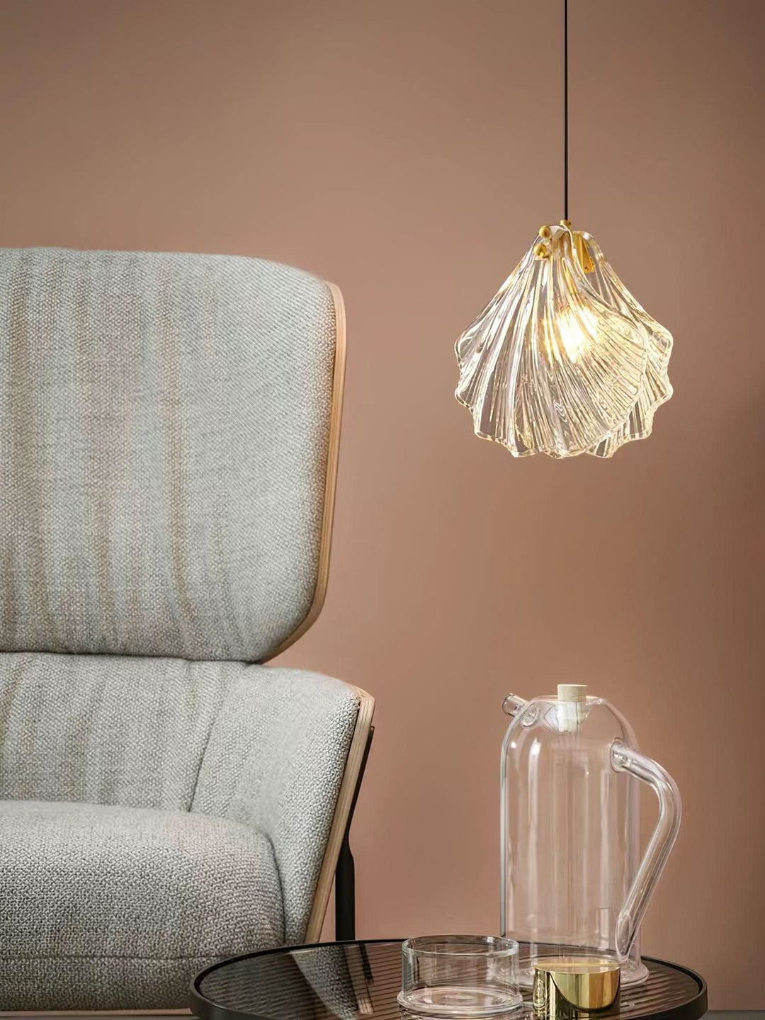 BowLift | Mini Shell Pendant Light – Glass Coastal Design