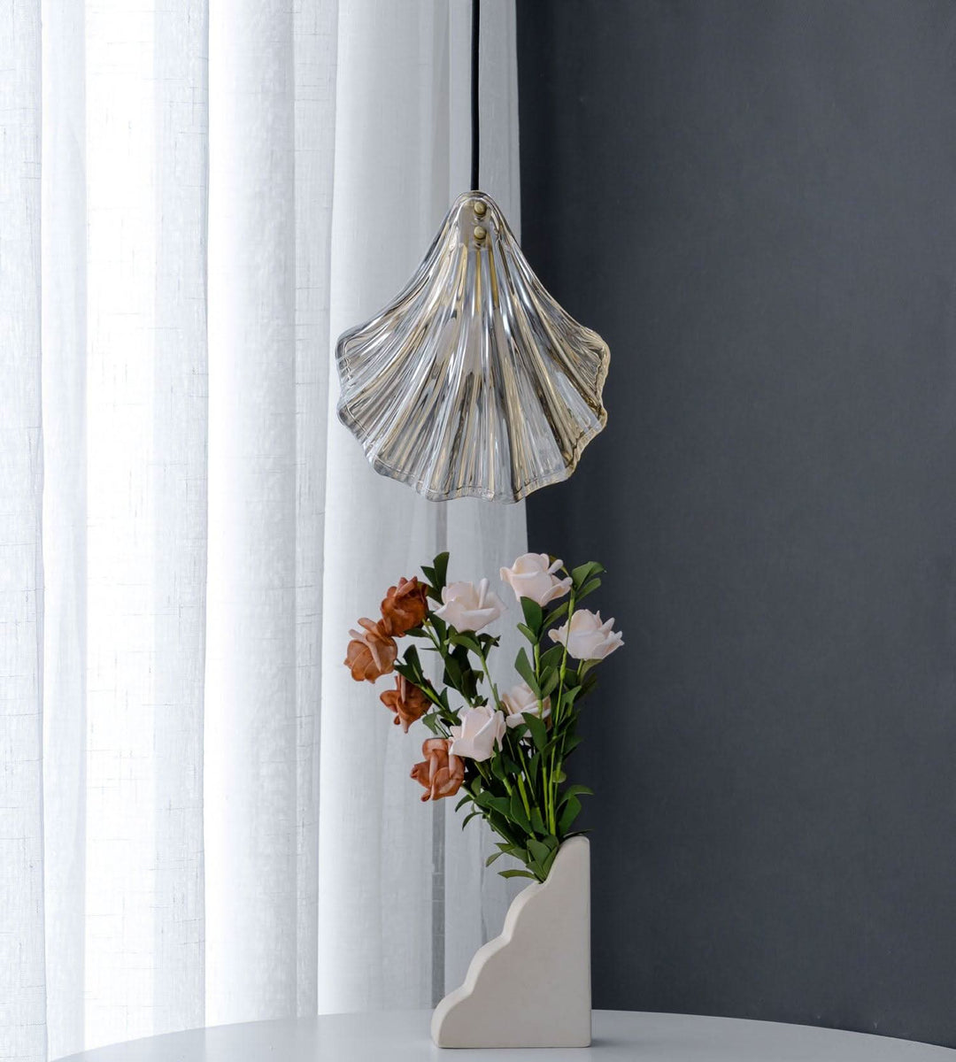 BowLift | Mini Shell Pendant Light – Glass Coastal Design
