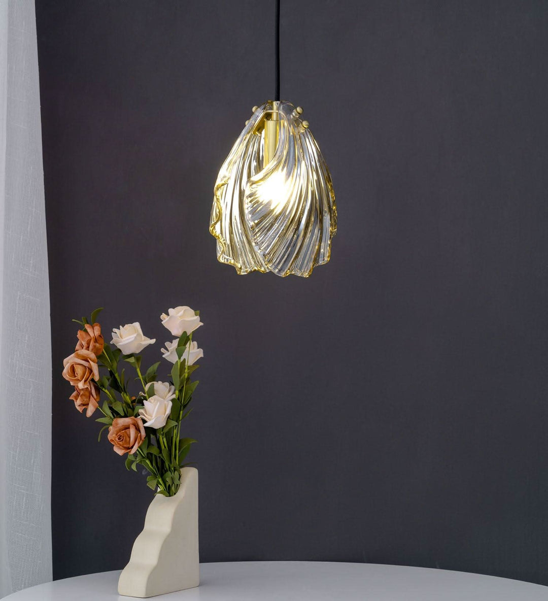 BowLift | Mini Shell Pendant Light – Glass Coastal Design