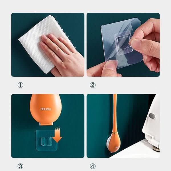 BowLift | Hygienic Silicone Toilet Brush with Wall & Stand Holder