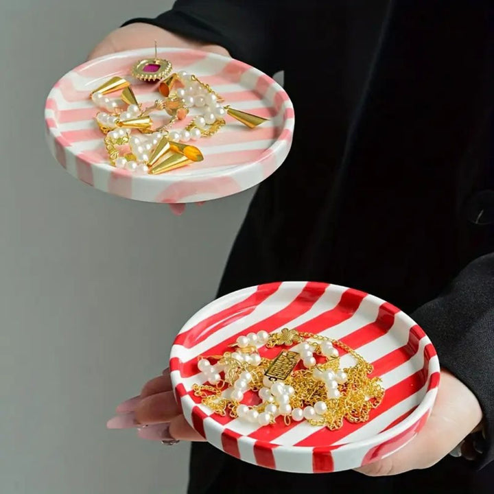 BowLift | Silva Ceramic Stripe Jewelry Tray