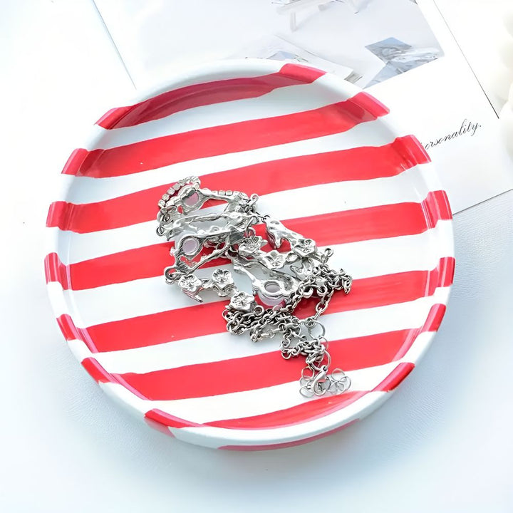 BowLift | Silva Ceramic Stripe Jewelry Tray
