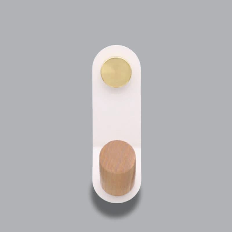 BowLift | Scandinavian Pastel Wall Hook with Oak & Brass