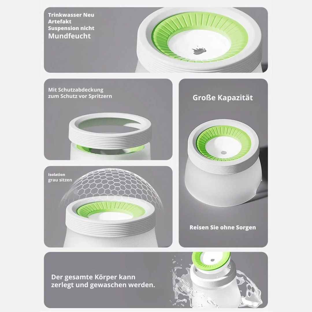 Leak-proof splash guard bowl for dogs & cats Bowlift