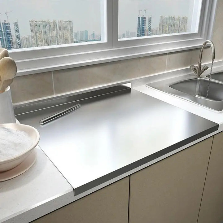 BowLift | SliceGrip – Stainless Steel Cutting Board with Non-Slip and Raised Edge