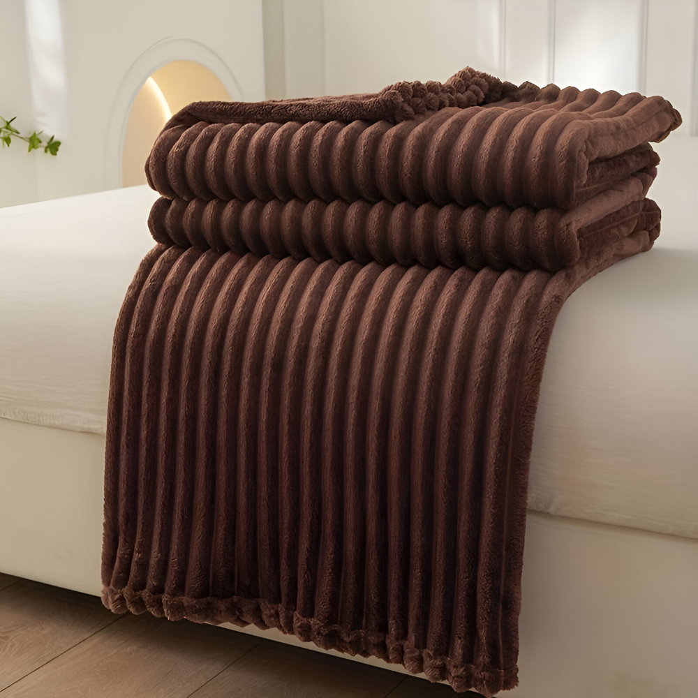 BowLift | CosyLoom Plaid | Soft Ribbed Fleece Blanket | Breathable & Fluffy | For All Seasons