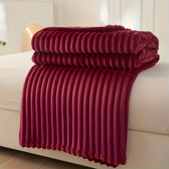 BowLift | CosyLoom Plaid | Soft Ribbed Fleece Blanket | Breathable & Fluffy | For All Seasons