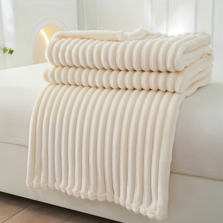 BowLift | CosyLoom Plaid | Soft Ribbed Fleece Blanket | Breathable & Fluffy | For All Seasons