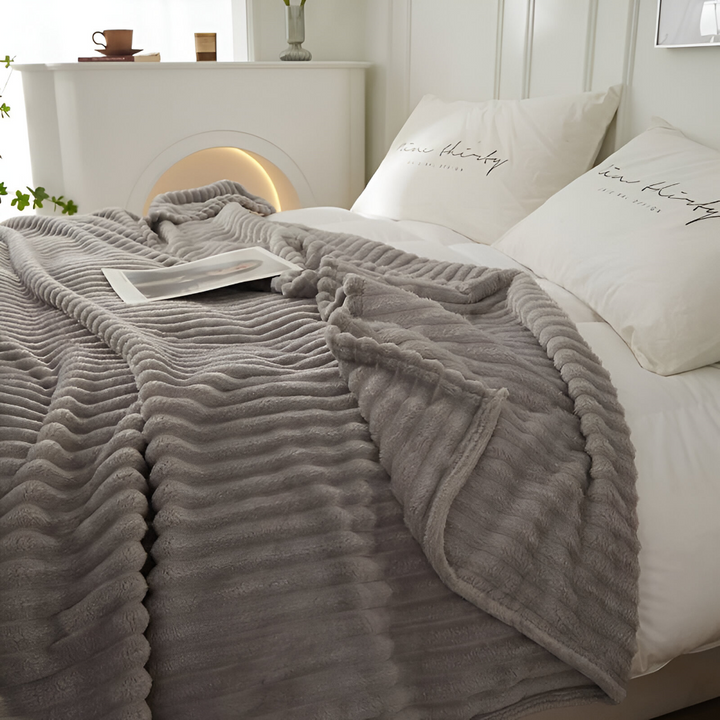 BowLift | CosyLoom Plaid | Soft Ribbed Fleece Blanket | Breathable & Fluffy | For All Seasons