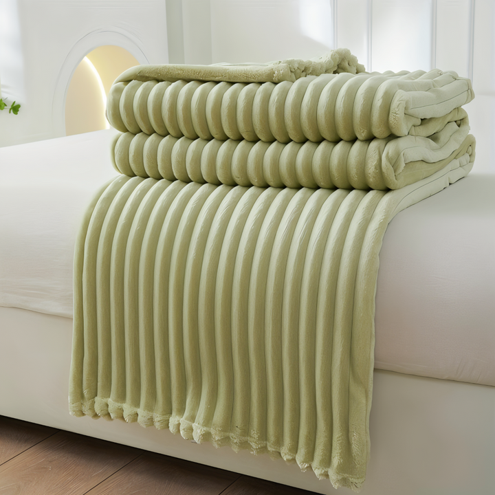 BowLift | CosyLoom Plaid | Soft Ribbed Fleece Blanket | Breathable & Fluffy | For All Seasons
