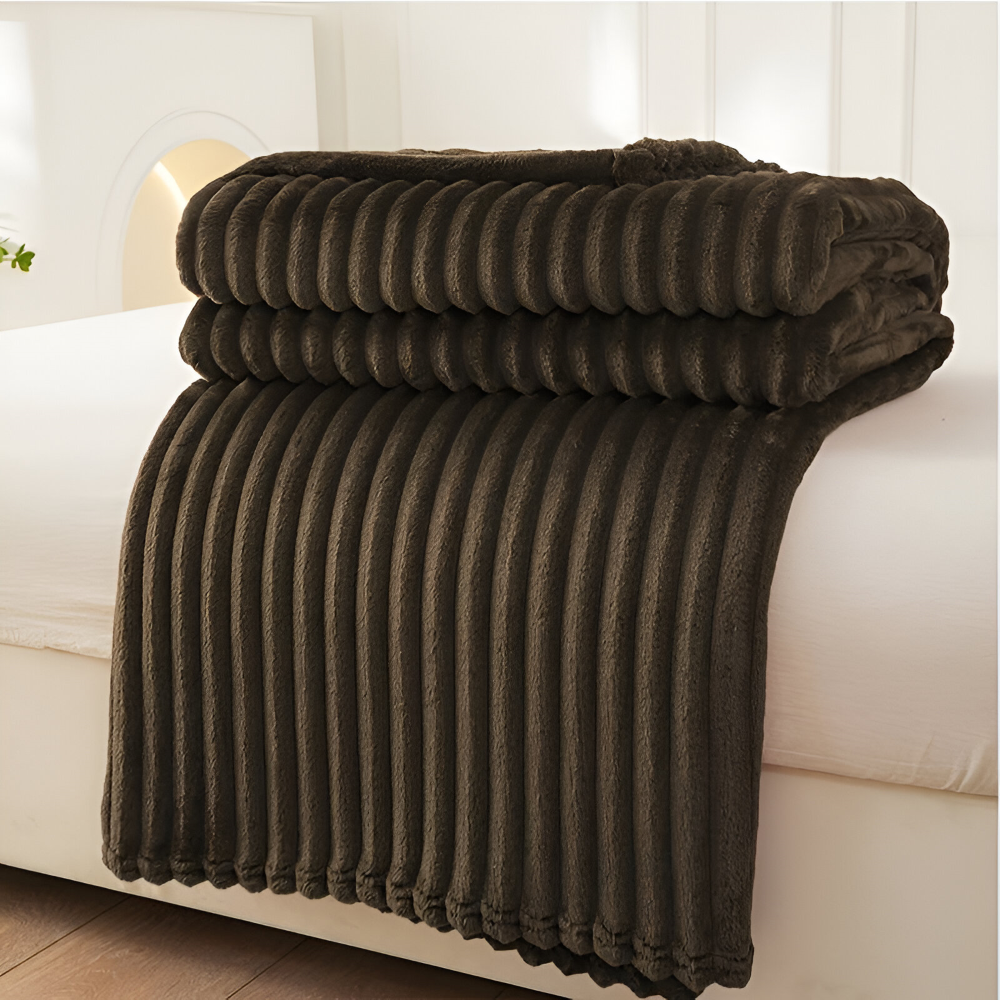 BowLift | CosyLoom Plaid | Soft Ribbed Fleece Blanket | Breathable & Fluffy | For All Seasons