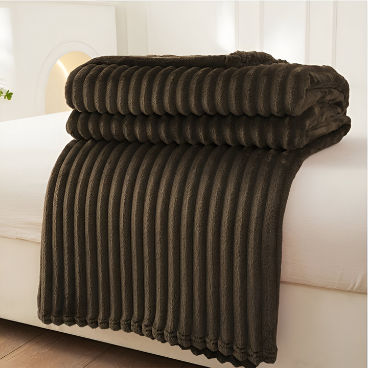 BowLift | CosyLoom Plaid | Soft Ribbed Fleece Blanket | Breathable & Fluffy | For All Seasons